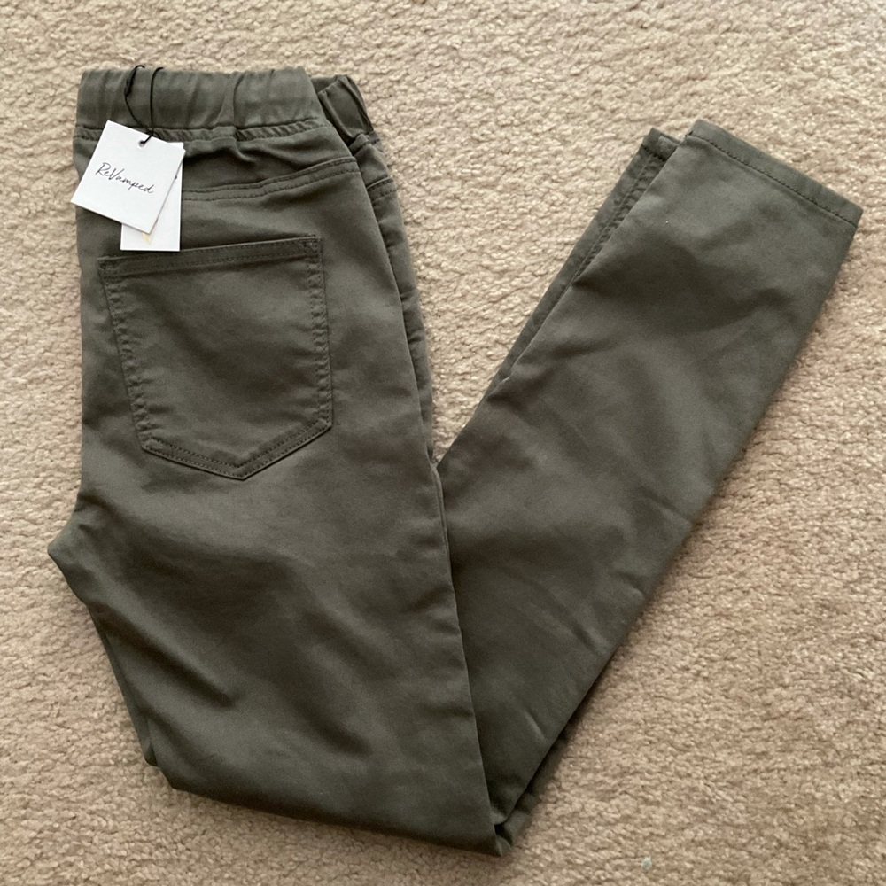 ReVamped Skinny Jeans, Army Green, Size Small